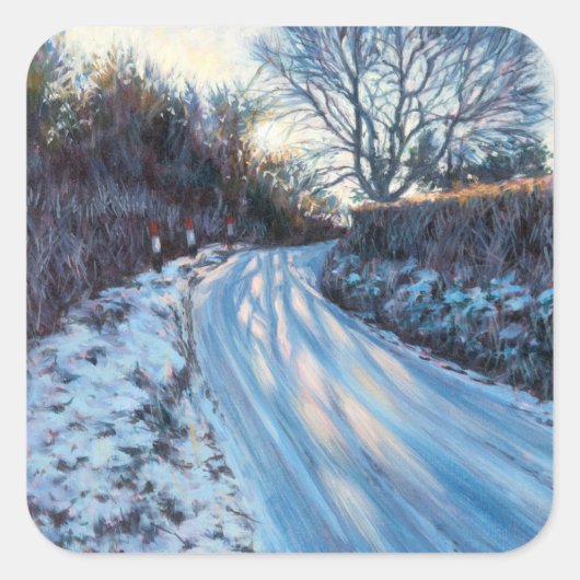 Winterlicht Quadratischer Aufkleber (Vorderseite)