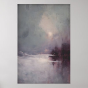 Winterlicht über dem Fluss, gotische schneebedeckt Poster