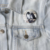 WINTERLIEBE VÖGEL IM SCHNEE Schwarz-weiß Button (Beispiel)