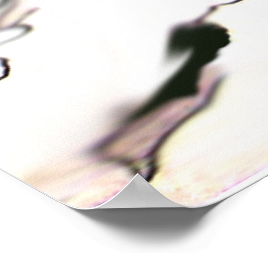 WINTERLIEBE VÖGEL IM SCHNEE Schwarz-weiß Poster (Ecke)