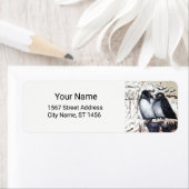 WINTERLIEBE VÖGEL IM SCHNEE Schwarz-Weiß Zeichnend (Insitu)