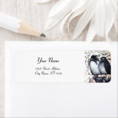 WINTERLIEBE VÖGEL IM SCHNEE Schwarz-Weiß Zeichnend (Insitu)