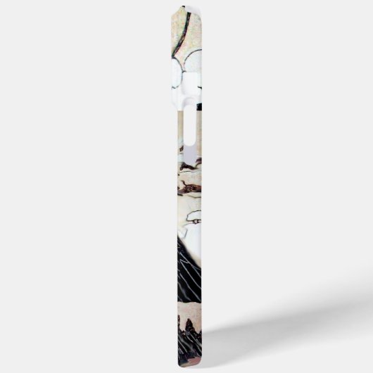 WINTERLIEBE VÖGEL IM SCHNEE Schwarz-Weiß Zeichnend Case-Mate iPhone Hülle (Rückseite / Links)