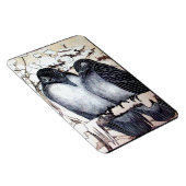WINTERLIEBE VÖGEL IM SCHNEE Schwarz-Weiß Zeichnend Magnet (Rechte Seite)
