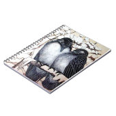 WINTERLIEBE VÖGEL IM SCHNEE Schwarz-Weiß Zeichnend Notizblock (Linke Seite)