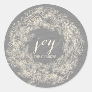 WINTERLINIE   STYLISH HOLIDAY GIFT TAGS RUNDER AUFKLEBER