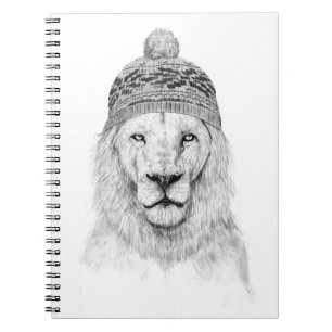 Winterlion (bw. notizblock