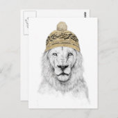 Winterlion Postkarte (Vorne/Hinten)