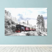 Winterlokomotive-Szene Leinwanddruck (Insitu (Holzboden))