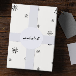 Winterlust | Winter Modernes Minimalistisches Weih Runder Aufkleber