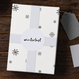 Winterlust Winter Modernes Minimalistisches Weih Runder Aufkleber