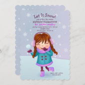 Wintermädchen Einladung (Vorne/Hinten)
