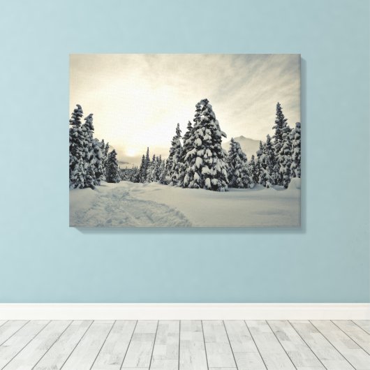 Wintermagie Leinwanddruck (Insitu (Holzboden))