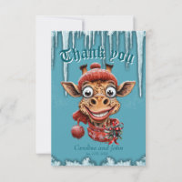 Wintermagie mit niedlicher Cartoon-Giraffe.