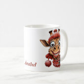Wintermagie mit niedlicher Cartoon-Giraffe Kaffeetasse (VorderseiteRechts)
