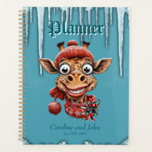 Wintermagie mit niedlicher Cartoon-Giraffe Planer