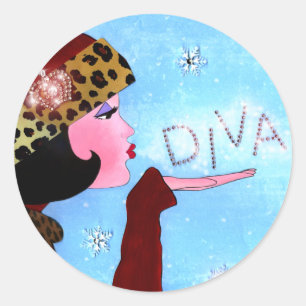 "Wintermagie" Runder Aufkleber