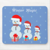 Wintermagie Schneemänner & Schneeflocken Mousepad (Vorne)
