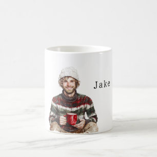 Wintermann mit weißem Hut und Bart Kaffeetasse