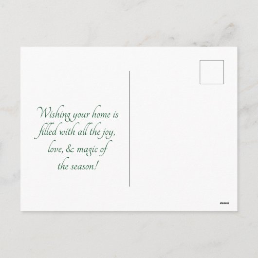 Wintermärchen mit Pferd Feiertagspostkarte (Rückseite)