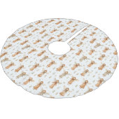 Wintermärchen neutrale Farben Baumrock Polyester Weihnachtsbaumdecke (Schrägansicht)