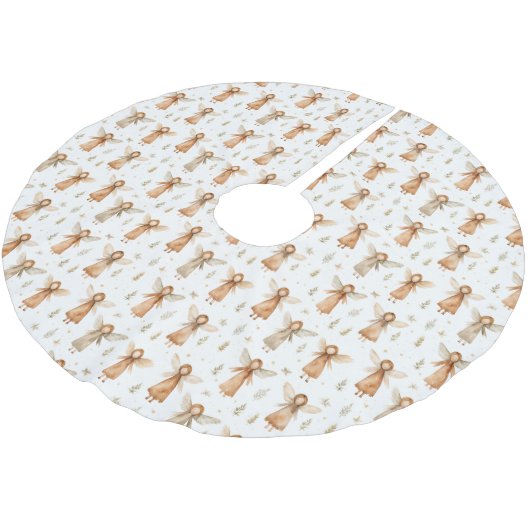 Wintermärchen neutrale Farben Baumrock Polyester Weihnachtsbaumdecke (Schrägansicht)