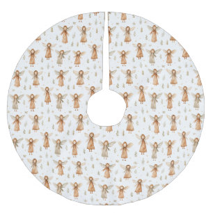 Wintermärchen neutrale Farben Baumrock Polyester Weihnachtsbaumdecke