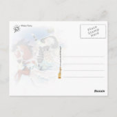 Wintermärchen Reiten eines fliegenden Pferdes Postkarte (Rückseite)