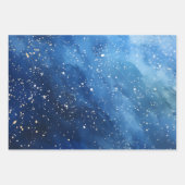 Wintermärchen Schneehäuser Scene Blue und White Geschenkpapier Set (Vorderseite 3)