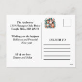 Wintermärchen: Warme Wünsche hinzufügen Feiertagspostkarte (Rückseite)