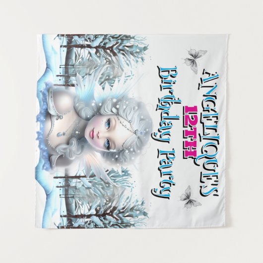 Wintermärchendekoration Party Mädchen Geburtstag Wandteppich (Vorderseite (Horizontal))