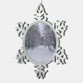 Wintermärchenland Schneeflocken Zinn-Ornament (Rechts)