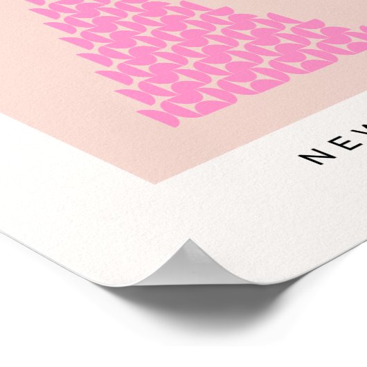 Wintermarkt 03 Weihnachtsbaum Rosa Urlaub Poster (Ecke)