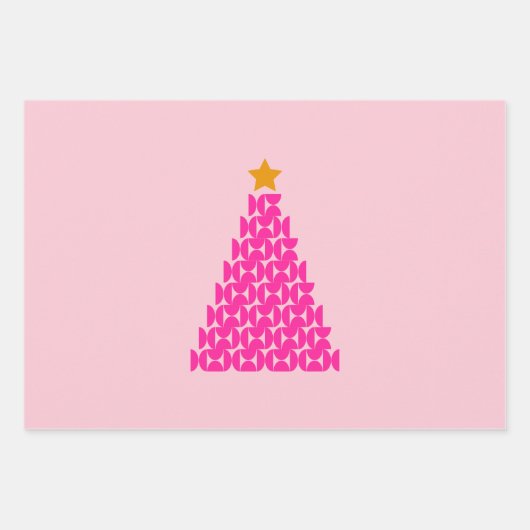 Wintermarkt 09 Preppy Pink Weihnachtsbaum Geschenkpapier Set (Vorderseite 3)