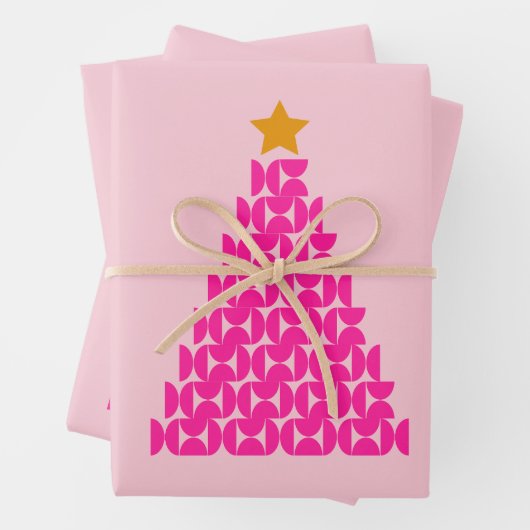 Wintermarkt 09 Preppy Pink Weihnachtsbaum Geschenkpapier Set (Beispiel)