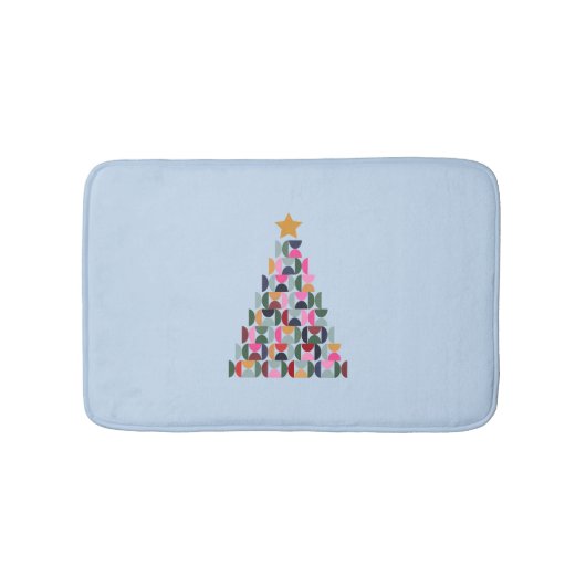 Wintermarkt 10 farbenfroher Weihnachtsbaum Badematte (Vorderseite)