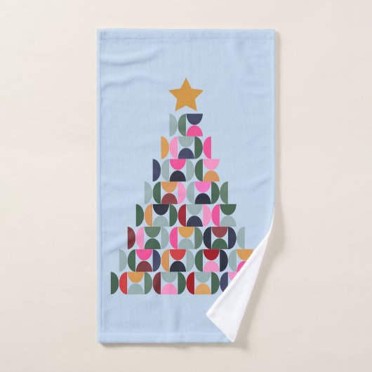 Wintermarkt 10 farbenfroher Weihnachtsbaum Badhandtuch Set (Handtuch)