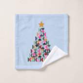 Wintermarkt 10 farbenfroher Weihnachtsbaum Badhandtuch Set (Waschlappen)