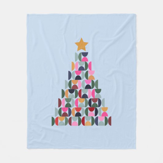 Wintermarkt 10 farbenfroher Weihnachtsbaum Fleecedecke (Vorderseite)