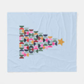 Wintermarkt 10 farbenfroher Weihnachtsbaum Fleecedecke (Vorderseite (Horizontal))