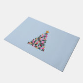 Wintermarkt 10 farbenfroher Weihnachtsbaum Fußmatte (Schrägansicht)