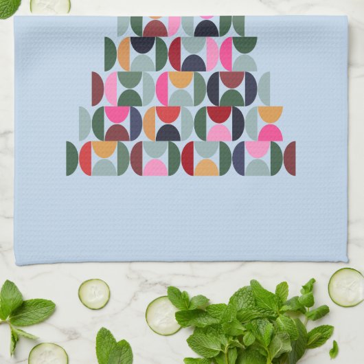 Wintermarkt 10 farbenfroher Weihnachtsbaum Geschirrtuch (Gefaltet)