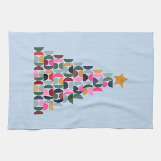 Wintermarkt 10 farbenfroher Weihnachtsbaum Geschirrtuch (Horizontal)