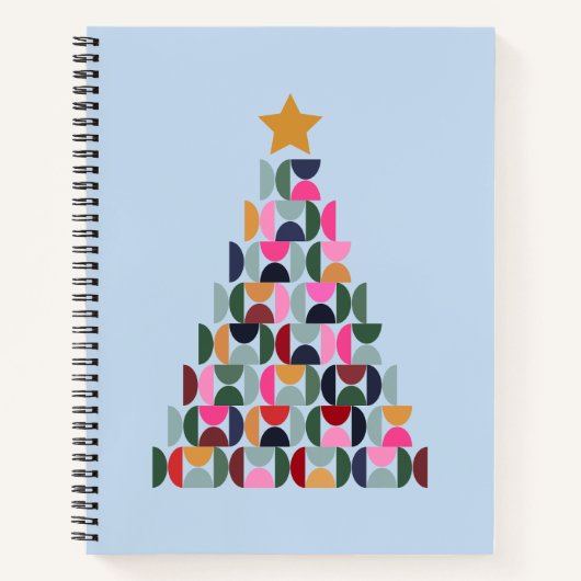 Wintermarkt 10 farbenfroher Weihnachtsbaum Notizblock (Vorderseite)