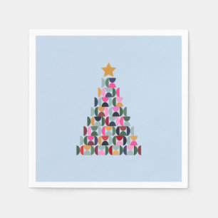 Wintermarkt 10 farbenfroher Weihnachtsbaum Serviette