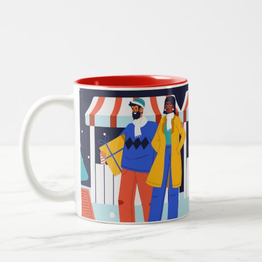 "Wintermarktfeste" Zweifarbige Tasse (Links)