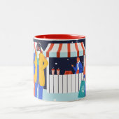 "Wintermarktfeste" Zweifarbige Tasse (Mittel)