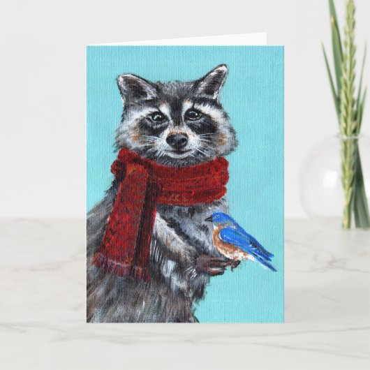Wintermarsch mit Bluebird Karte (Vorderseite)