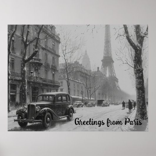 Wintermärsche in Paris Poster (Vorne)