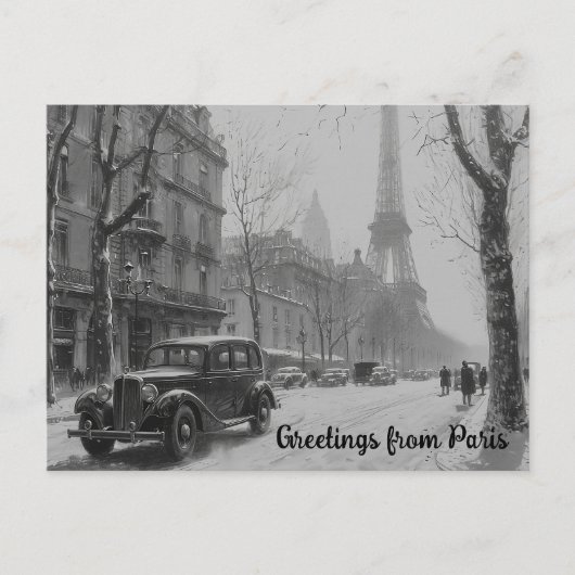 Wintermärsche in Paris Postkarte (Vorderseite)